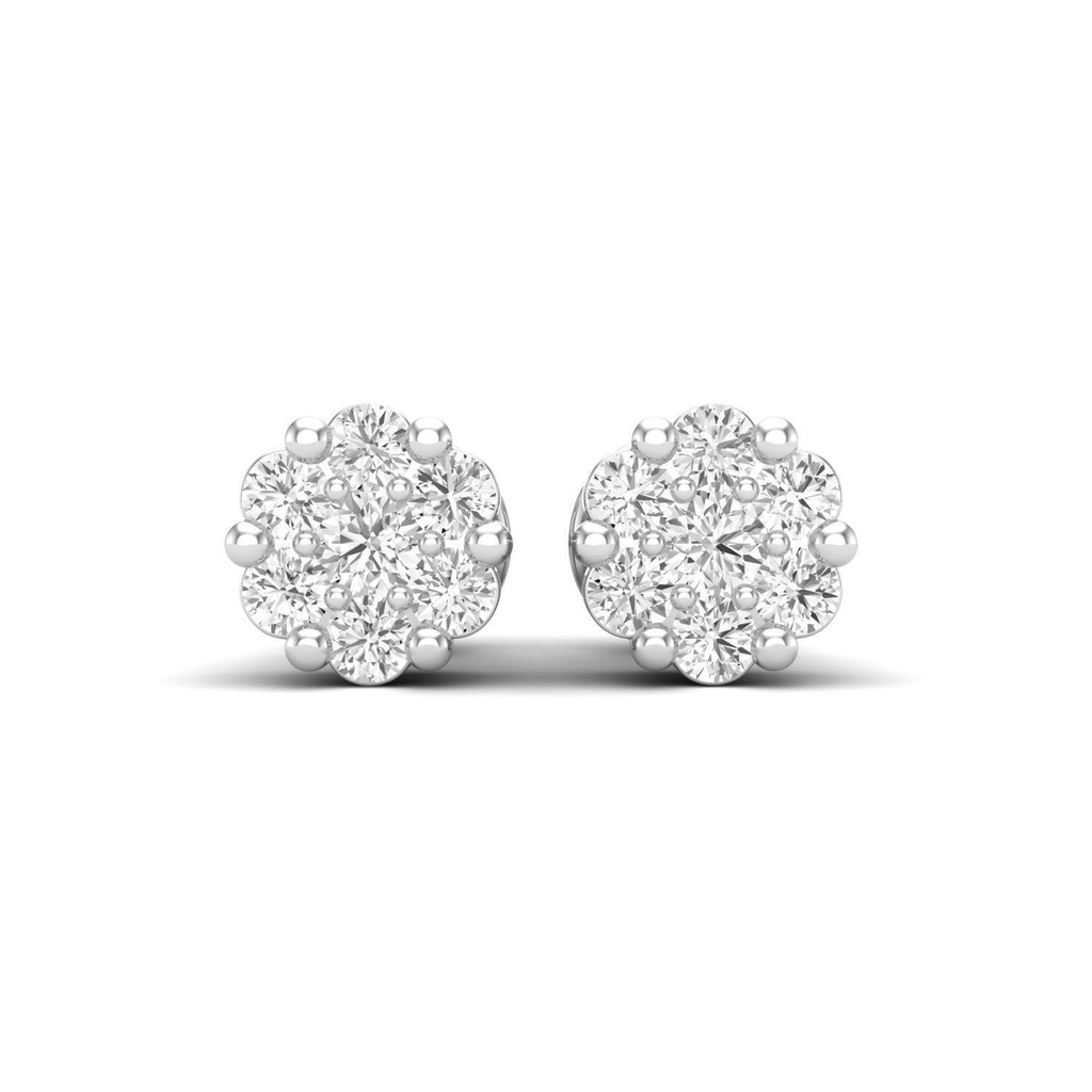 18K White Gold-Plated Sterling Silver 0.48ct Lab Diamond Earrings