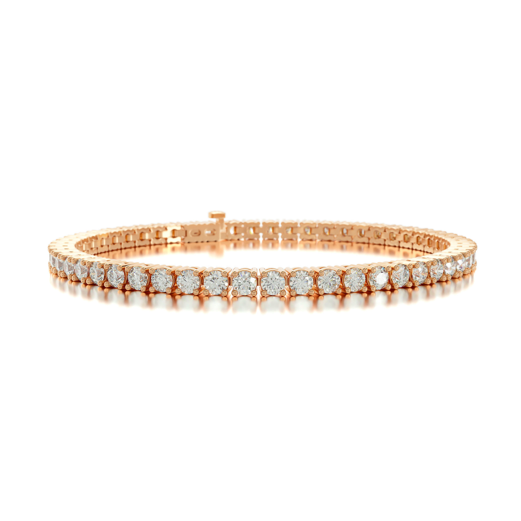 18K Rose Gold-Plated Sterling Silver 5.2ct Lab Diamond Tennis Bracelet