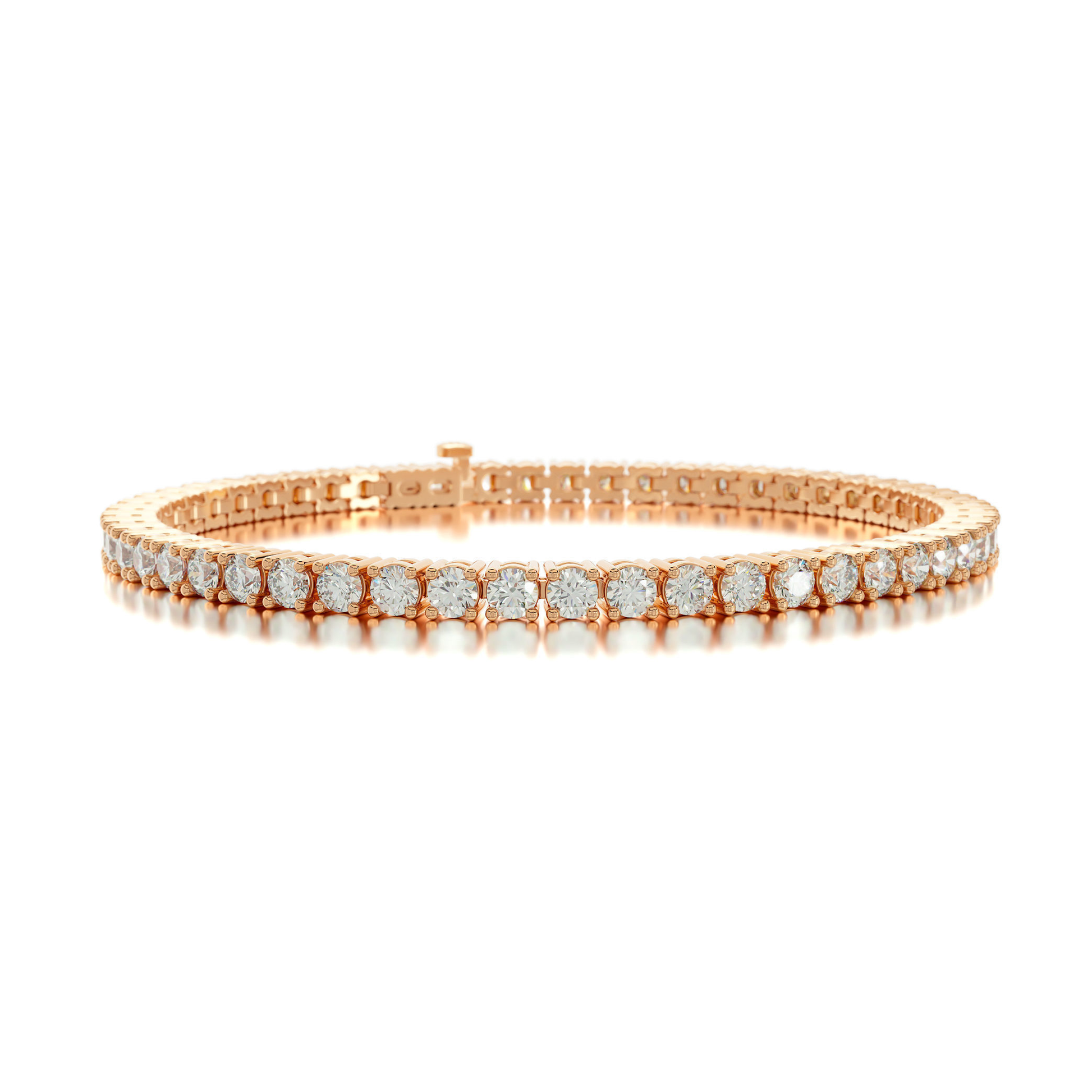 18K Rose Gold-Plated Sterling Silver 5.2ct Lab Diamond Tennis Bracelet