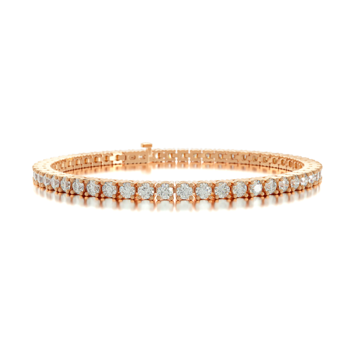 18K Rose Gold-Plated Sterling Silver 5.2ct Lab Diamond Tennis Bracelet