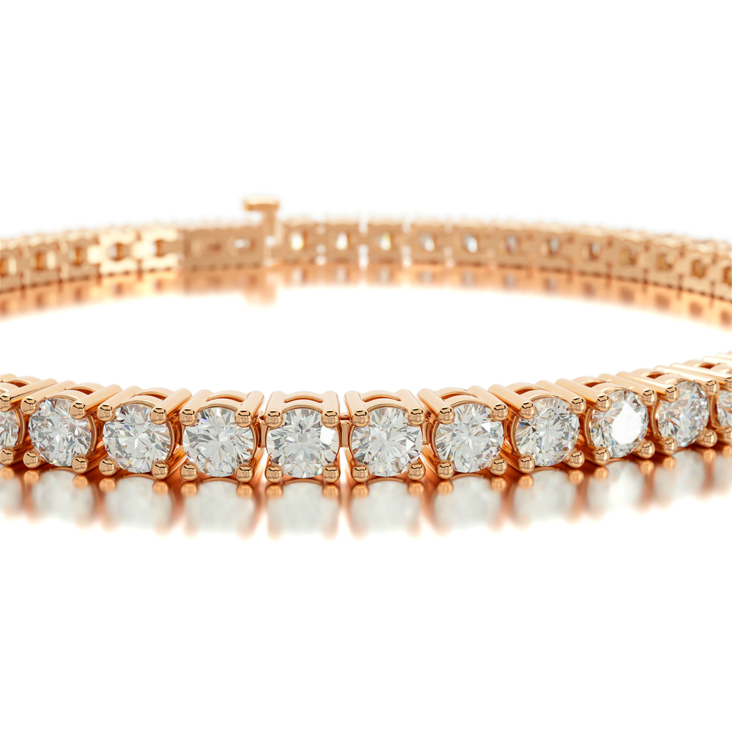18K Rose Gold-Plated Sterling Silver 5.2ct Lab Diamond Tennis Bracelet