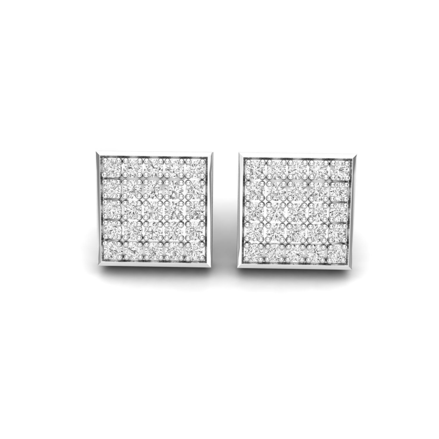 18K White Gold-Plated Sterling Silver 0.75ct Lab Diamond Pave Earrings