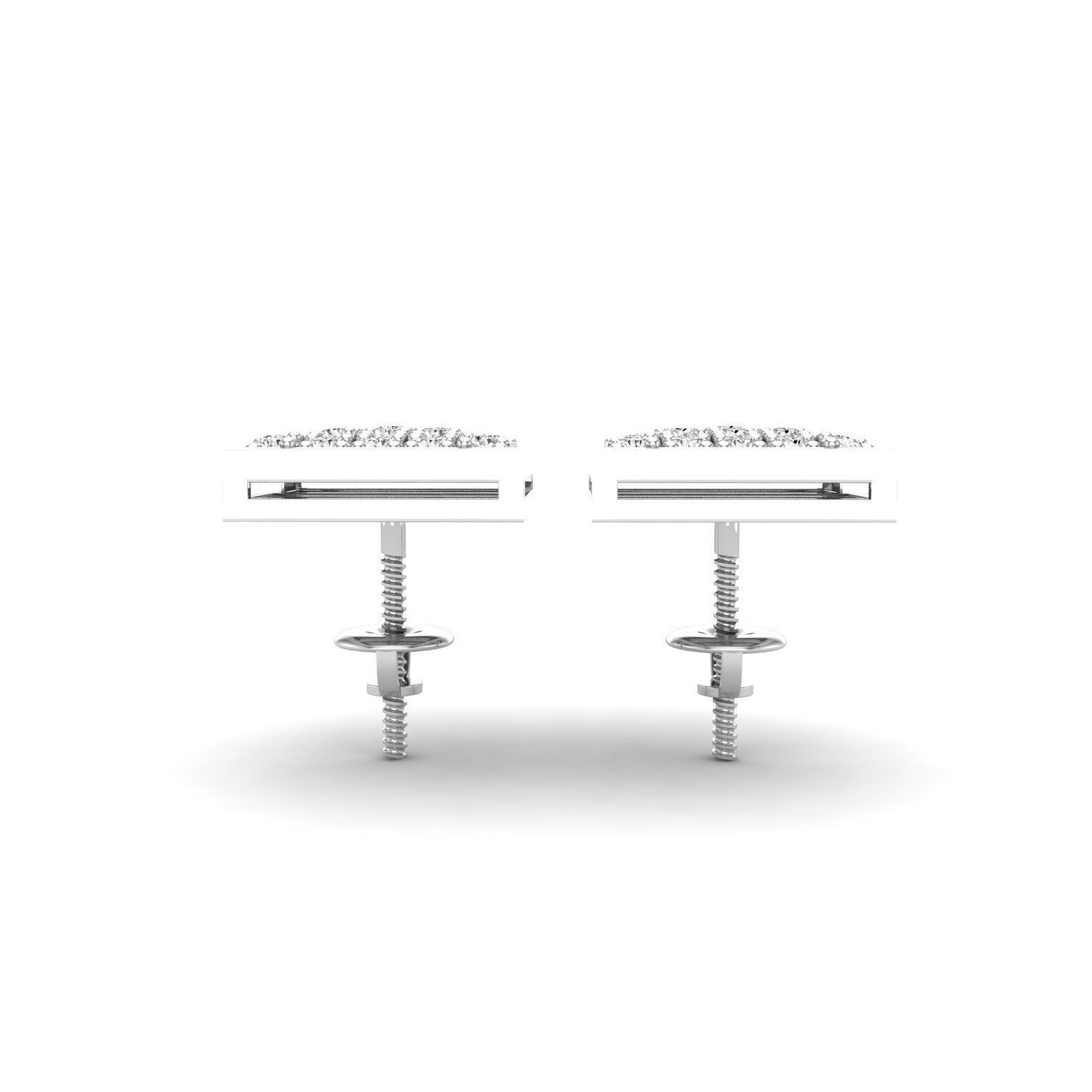 18K White Gold-Plated Sterling Silver 0.75ct Lab Diamond Pave Earrings